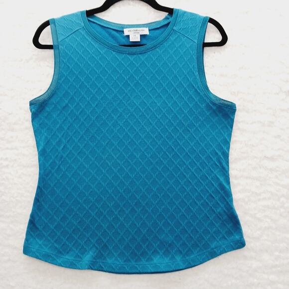 Liz Claiborne Tops - Tank Top Sweater Teal Diamond Classic Preppy Quiet Luxury Light Academia Sz PM